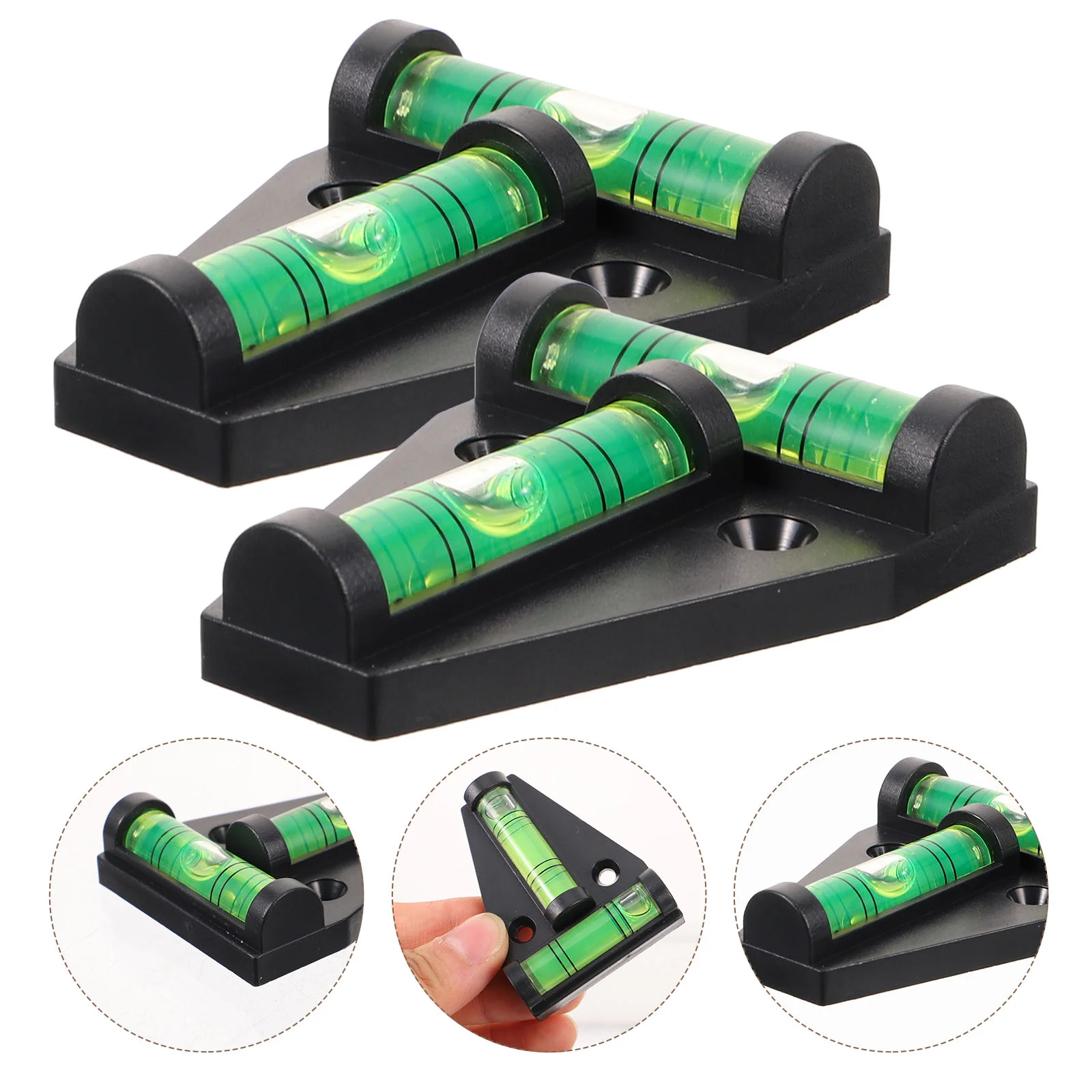 

2 Pcs Rv Leveling Blocks Bubble Tool T-type Magnetic Small Plastic For Motorhome Travel