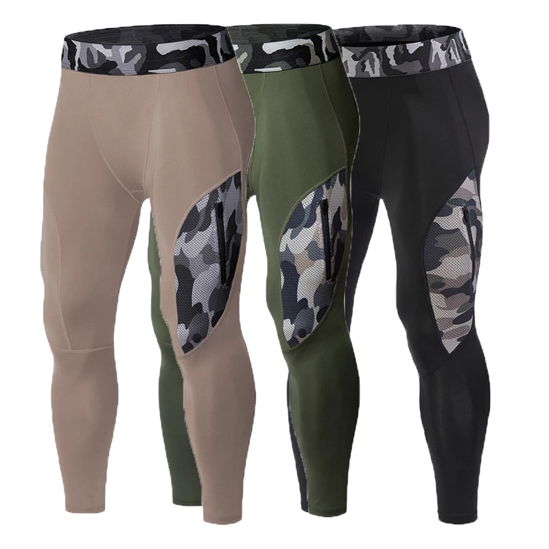 Men Outdoor Running Tights Pocket GYM Exercise Fitness Leggings Basketball Hiking Trainning Sport Soccer Compression Clothing 12