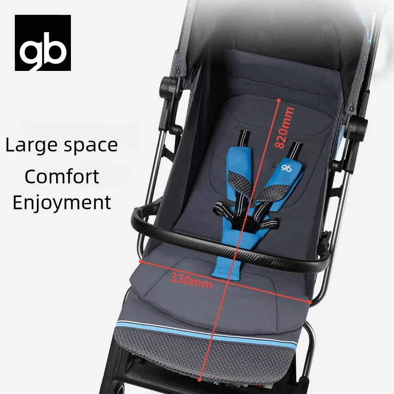 gb Stroller is lightweight, foldable and ultra-thin, with a large canopy head that can be sat or laid down