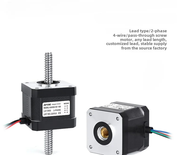 Moteur Pas à Pas Nema 17 Non Captif Avec Vis T8x8 - Longueur Arbre 200 Mm, 300 Mm Ou 400 Mm - 1.8°, 1.5A/Phase, 0.78 Nm - Pour Imprimante 3D, CNC, Automatisation