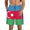 2023 Summer Polyester Azerbaijan Country Flag 3D Printed Men's Board Shorts Beach Pocket Running Summer Pants 2