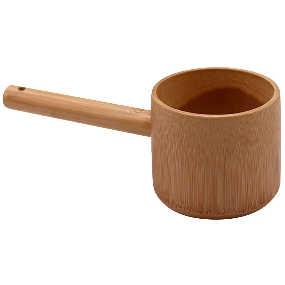 Wooden Scoop Ladle Spoon Bamboo Tea Ladle Bath Dipper Water Scoop Shampoo Cup Bath Spoon Home wooden scoop spoon