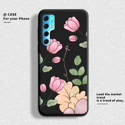 Charming Floral Soft Silicone Shockproof Cartoon Phone Case for TCL 20 Pro 5G Couples (HS-C0045)