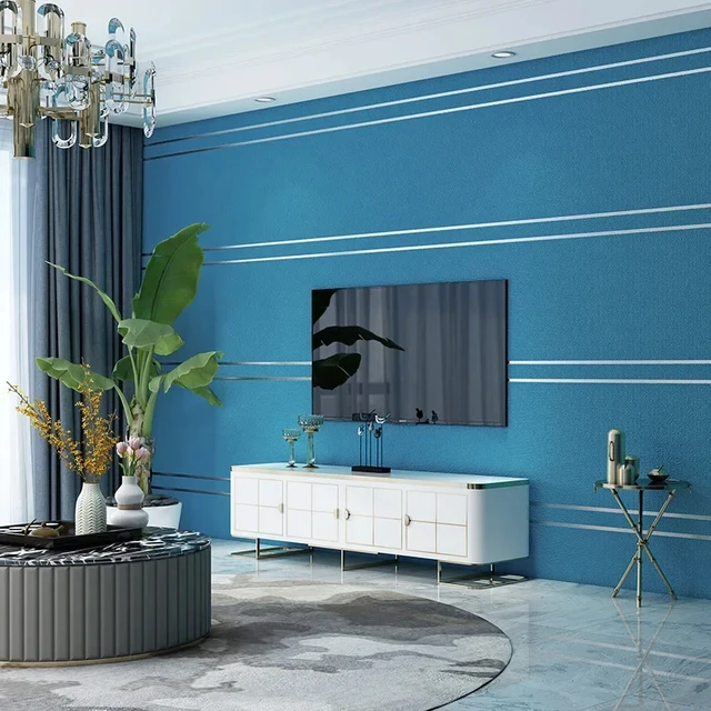 3D Wallpaper Modern Simple Striped Pattern Living Room Tv Background Home Decor Non-woven Fabric Non Self Adhesive Wall Sticker 4