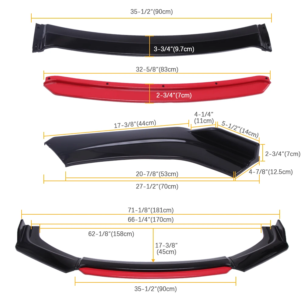 Car Front Bumper Lip Spoiler Kit for Bmw Audi