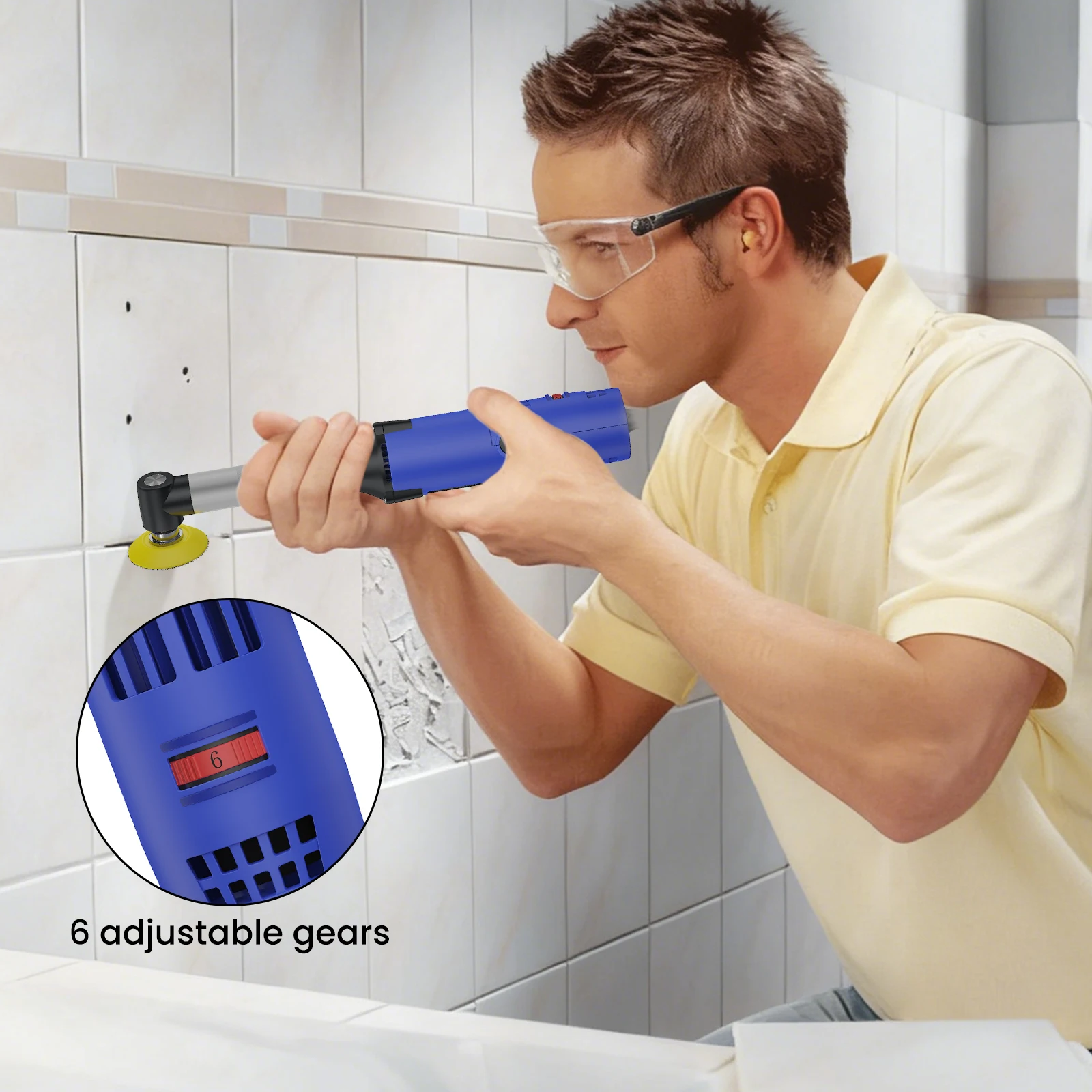 Keramikfliesen-Schleifgerät 500W Elektrischer Geradschleifer mit 6 variablen Geschwindigkeiten Reinigungsmaschine Schleifer Polierer – Detail 8