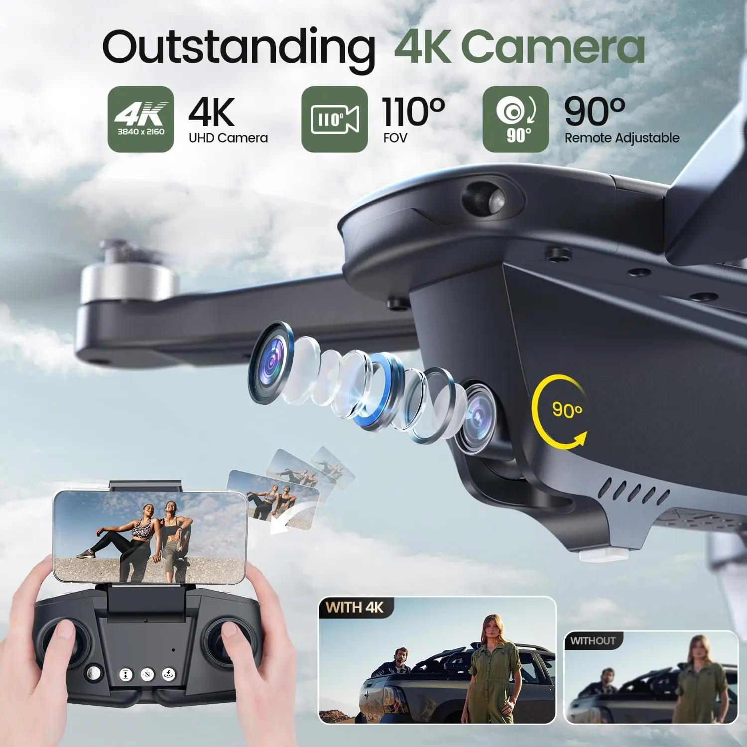 Holy Stone HS175D 4K Camera Drone: Foldable, GPS, 46 min