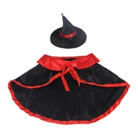 Cute Halloween Pet Costumes – Vampire Cloak and Witch Hat Set for Small Dogs, Cats, Kittens, and Puppies