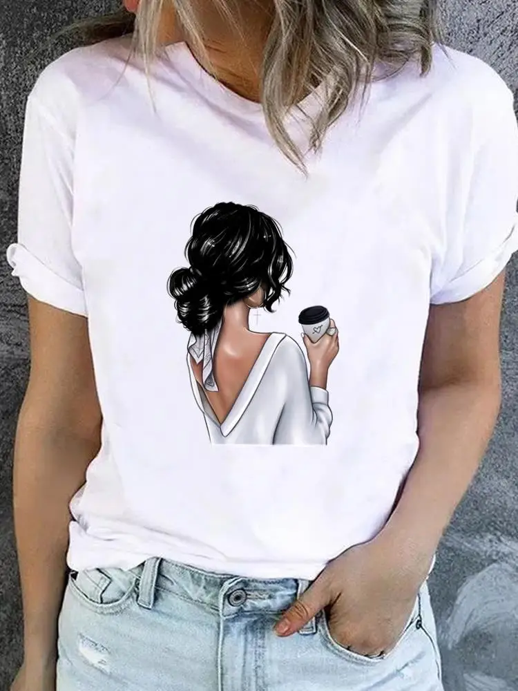 Camiseta estampada para mujer, ropa de manga corta, estilo de dibujos  animados de animales, ropa bonita, Camiseta básica de moda