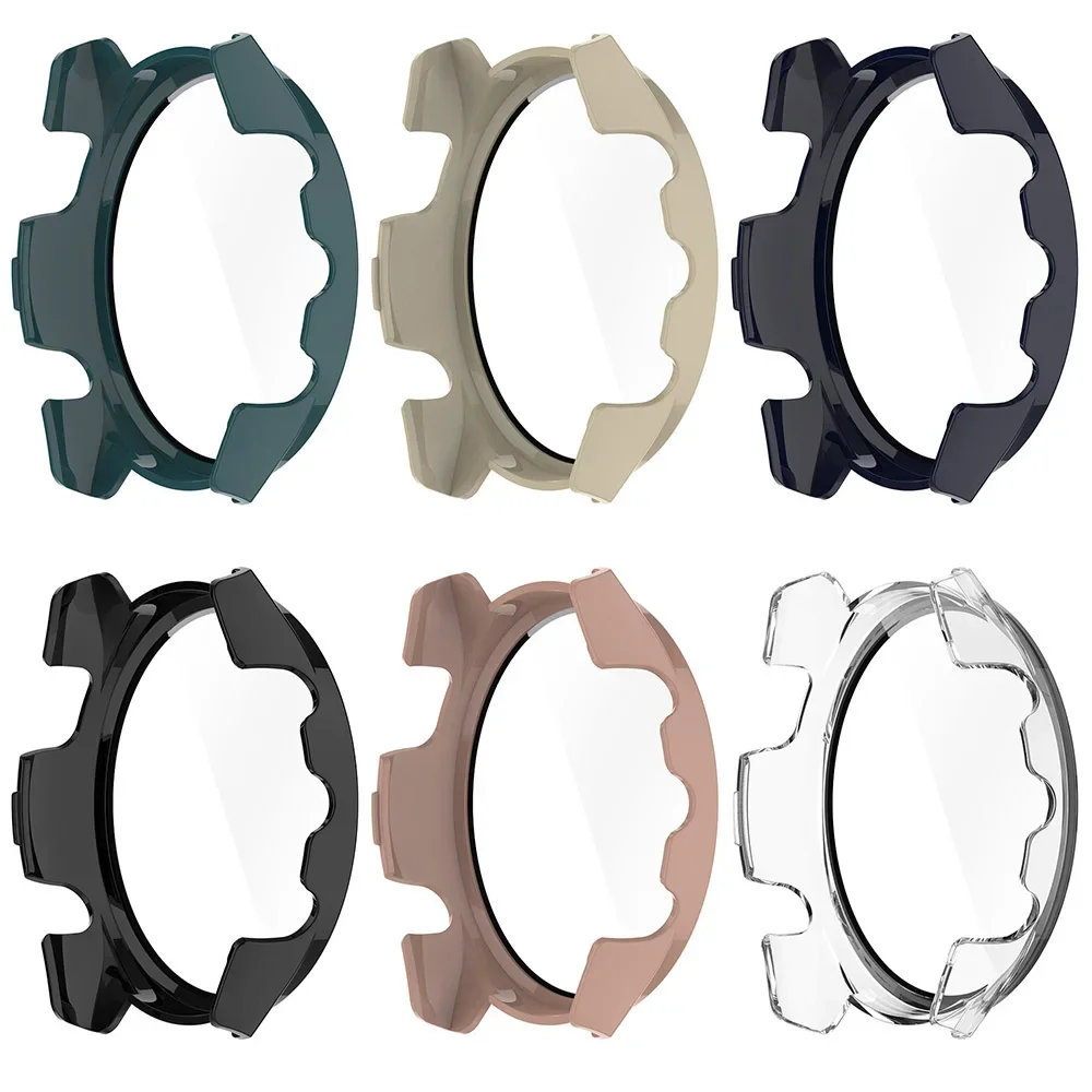 Watch Screen Protector Case Tempered Glass+Case For Garmin Forerunner 165 PC Hard Screen Protector All-around Bumper Protective Cover for Garmin 165 Music