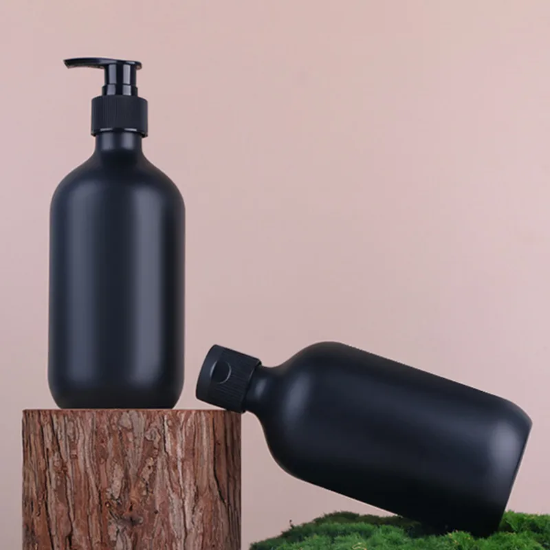 15pcs 500ml Matte Black Plastic Lotion Pump Bottle Shampoo Shower Gel Dispenser Body Lotion Bottle With Pump