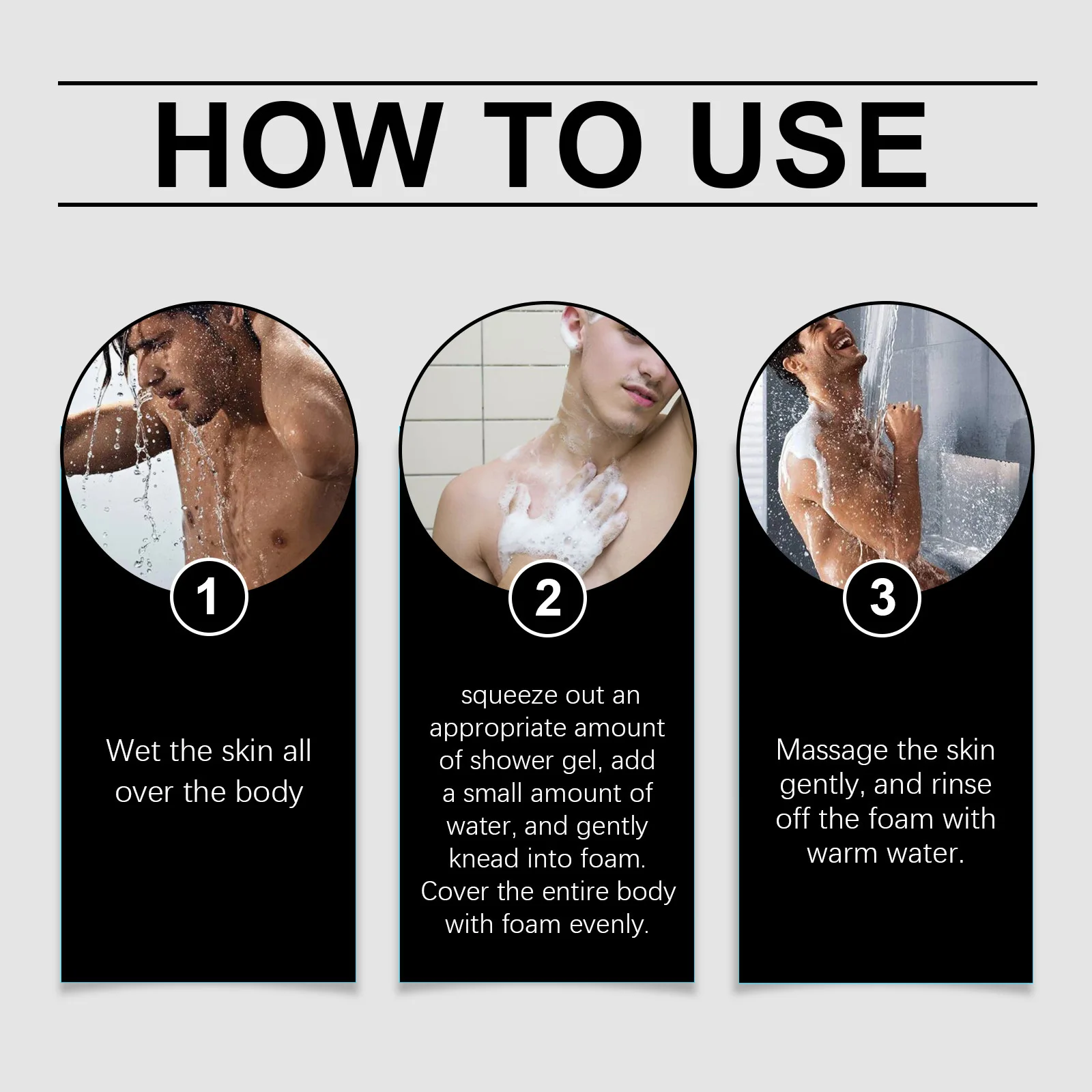 Men Hyaluronic Shower Gel Long Lasting Moisturizing Deep Cleaning Reduce Dryness removing Exfoliate Brighten Tone Body Wash Gels