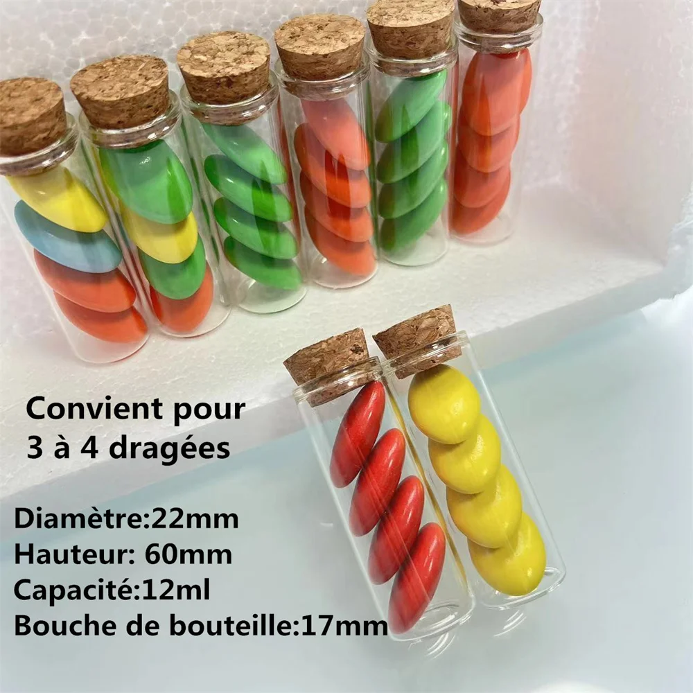 웨딩 작은 드래지 직경 22mm 유리병, 메리 유리 항아리, DIY 결혼 드래지 튜브 항아리, 로트당 52 개