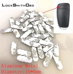 LOCKSMITHOBD 5 pcs 16*6mm Car Key Shell Sticker Logo For Audi Emblem Badge Aluminum DIY me-tal sticker car key logo Black white