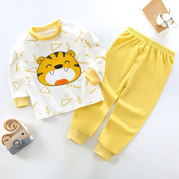 Nuovo Arrivo Infantile Vestiti Del Bambino Del Bambino A Maniche Lunghe + Pantaloni Del Bambino Delle Ragazze Dei Ragazzi Dei Pigiami 2pcs Modo di Svago del Cotone Del Bambino Della Biancheria Intima 1