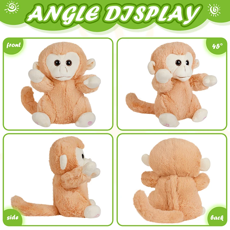 35cm Monkey Musical Plush Toys Animals Throw Pillows with LED Light Luminous Knitted Boy Baby Doll Birthday Gift for Girls plush toy