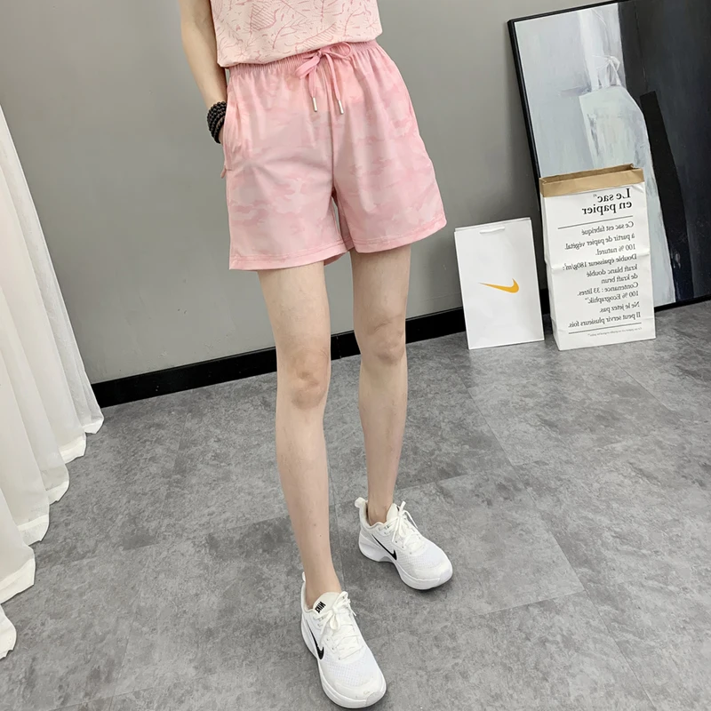 Women's Summer High Waist Solid Pockets Bandage Drawstring Elastic Casual Loose Fashion Shorts Office Lady Vintage Pants