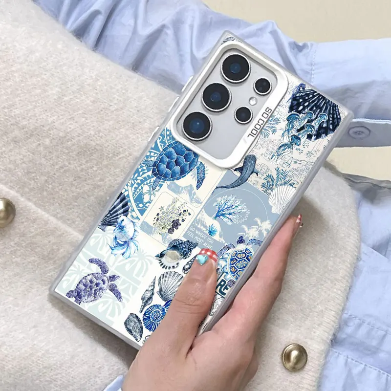 Colorful Sea Turtle Laser Protective Phone Case Cover