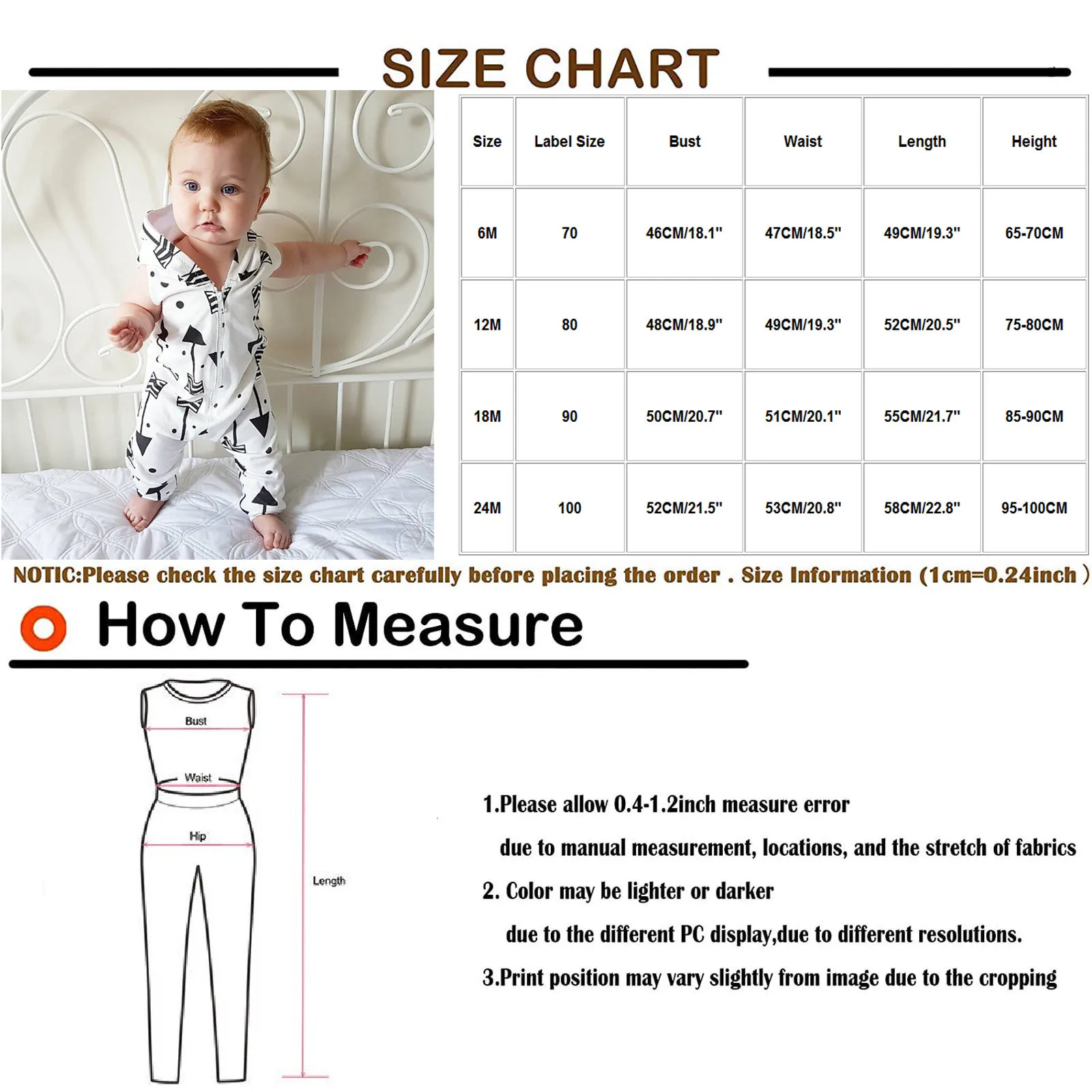 Infant Kids Baby Boys Printed Hooded Romper Jumpsuit Outfit Clothes Set