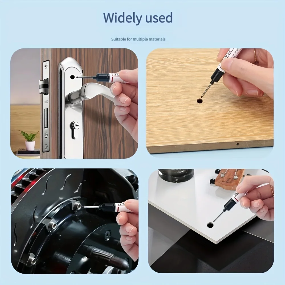 Marker Pen 10Pcs/Set Multi-Purpose 20mm Deep Hole Long Nib Head Marker for Metal Perforating Pen Waterproof Bathroom Woodworking Decor Tool