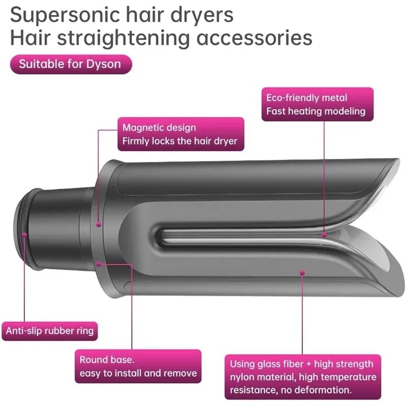 Hair Styler Nozzle For Dyson Straight Nozzle Attachment Dyson Supersonic Hair Dryer Accessories Hair Styling Plate Clamp Straighten Tool Nozzle
