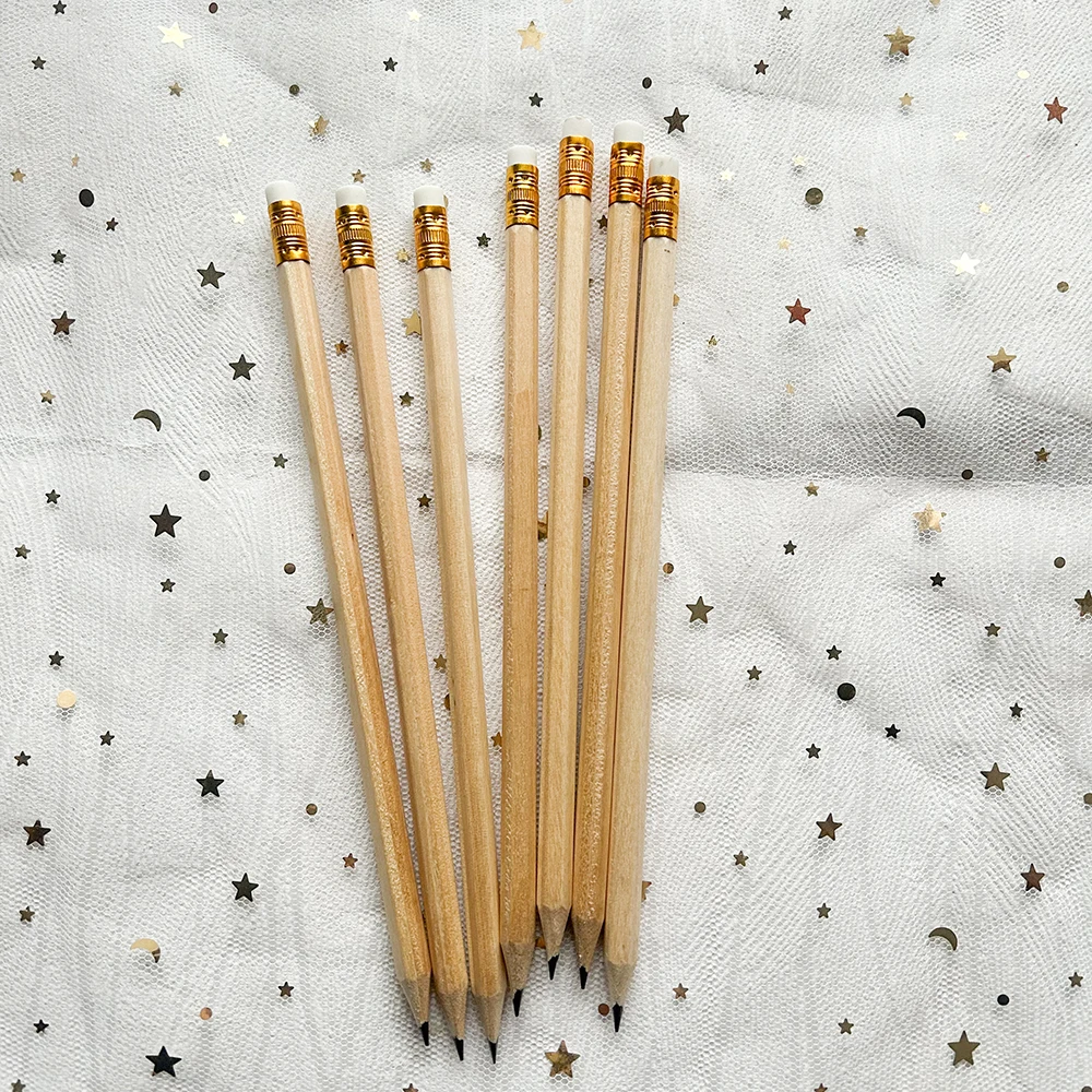10pcs 지우개와 귀여운 나무 연필 학교 용품에 대 한 실버 연필 드로잉 미술 편지지 액세서리 쓰기에 대 한 연필