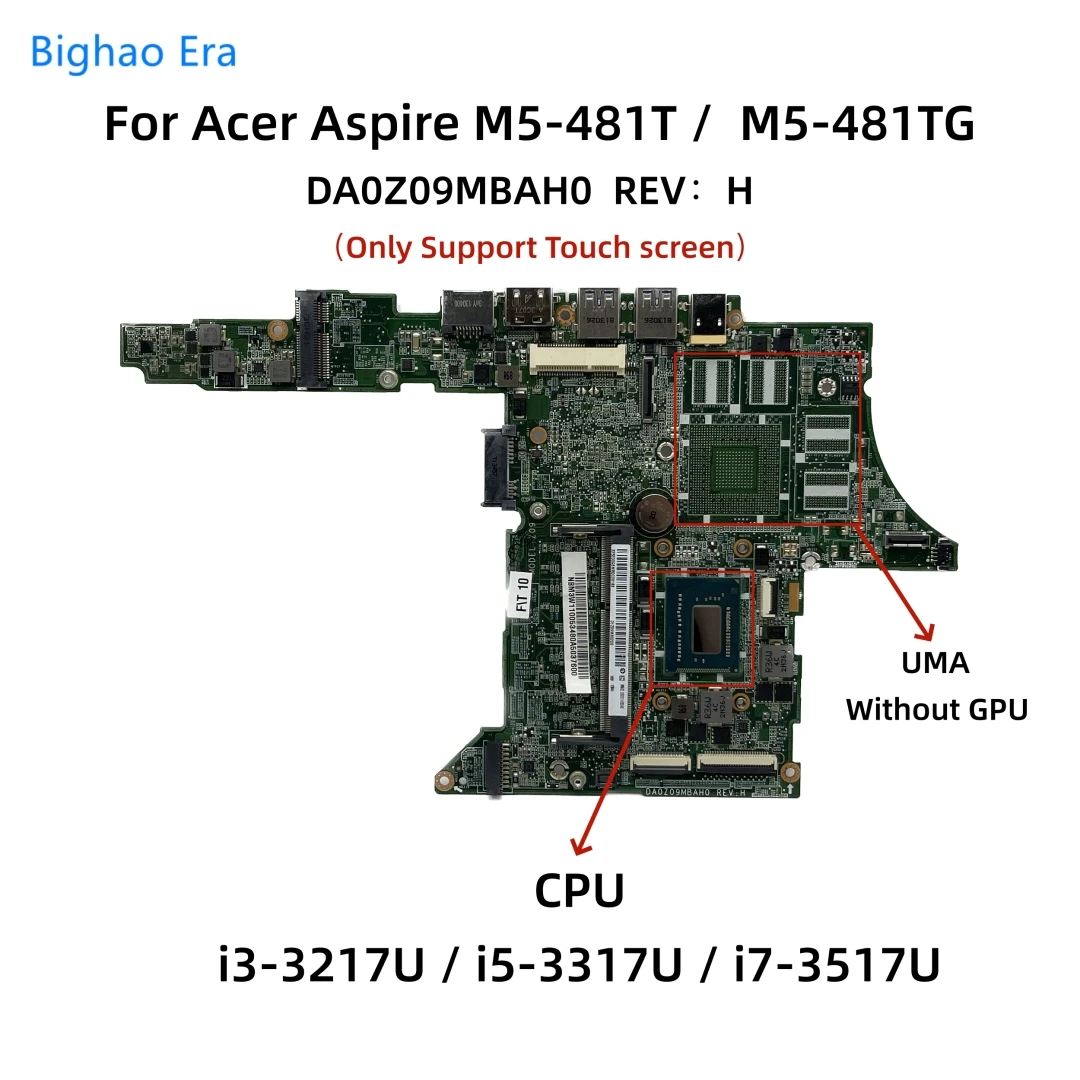 DA0Z09MBAH0 For Acer Aspire M5-481G M5-481PTG M5-481TG M5-481PT Laptop Motherboard With i3 i5 i7 CPU 2GB-RAM GT640M 1GB-GPU