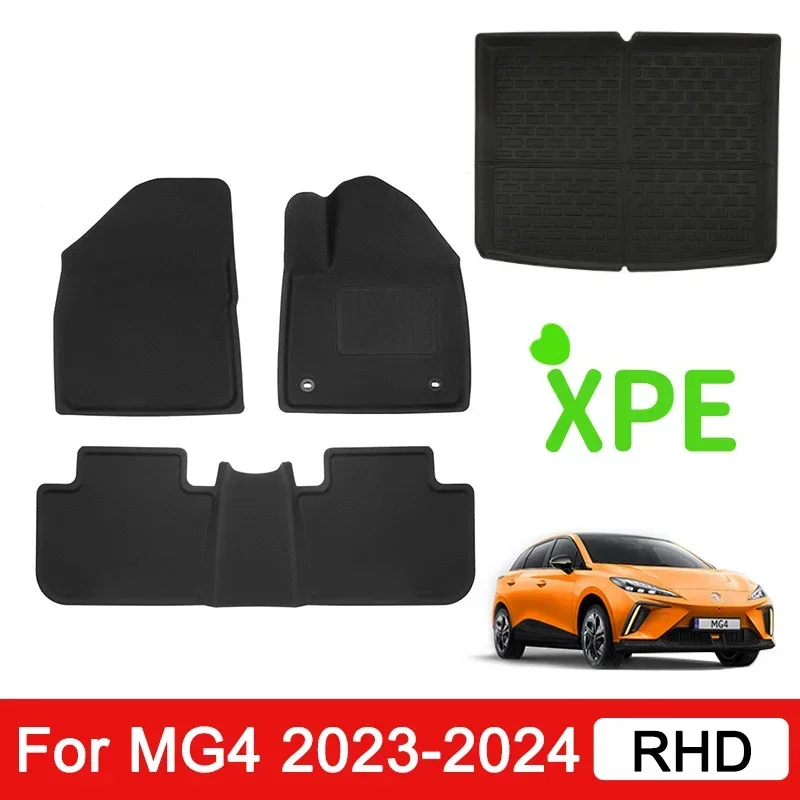 

RHD Floor Mats for MG4 2023 2024 Right Rudder Four Seasons Waterproof 3D Car Floor Liner Trunk Mats