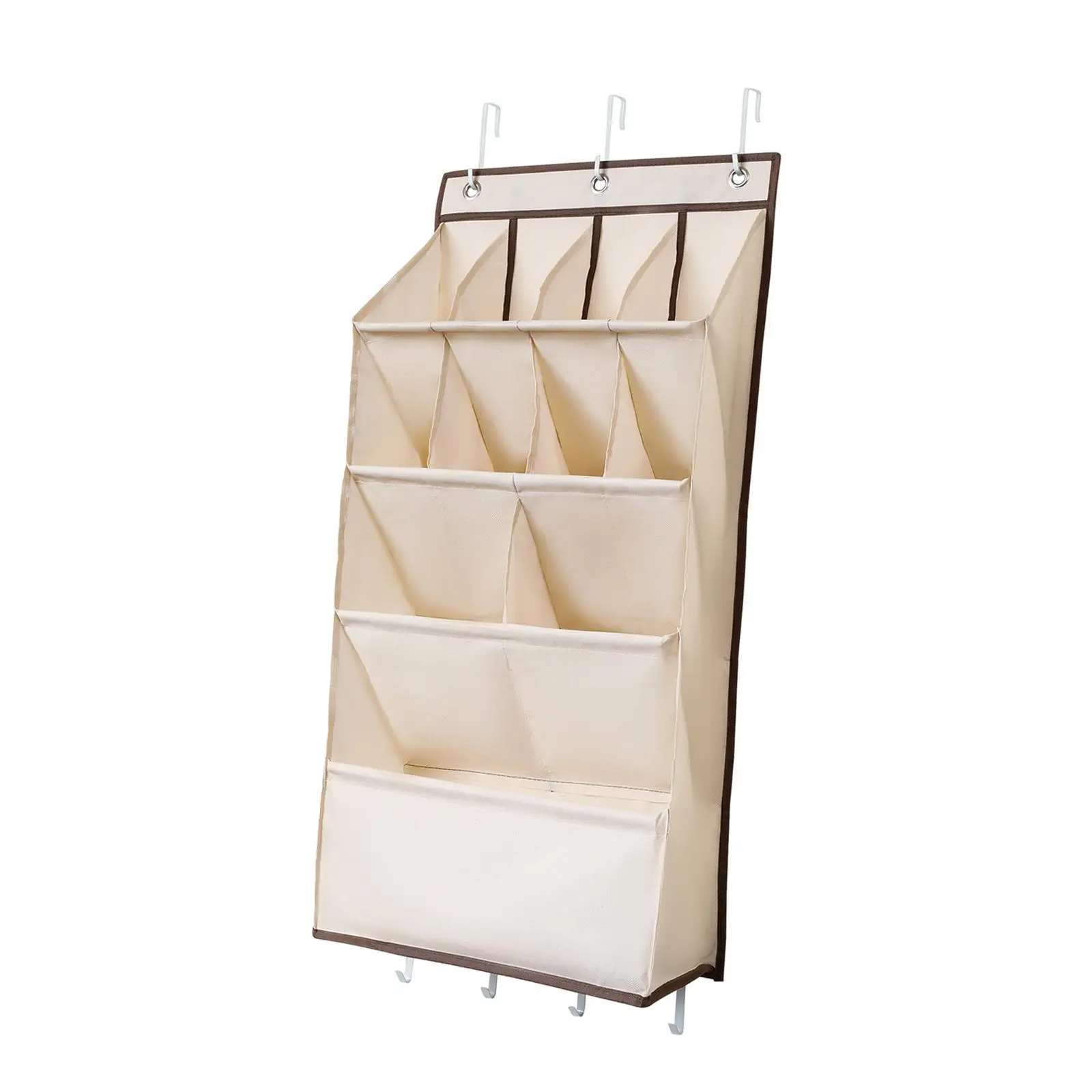 Deep Pockets Door Shoe Rack with 7 Hooks for Kids Adults Oxford Cloth Hanging Shoe Rack for Toys Bags Clothing Hats Towels