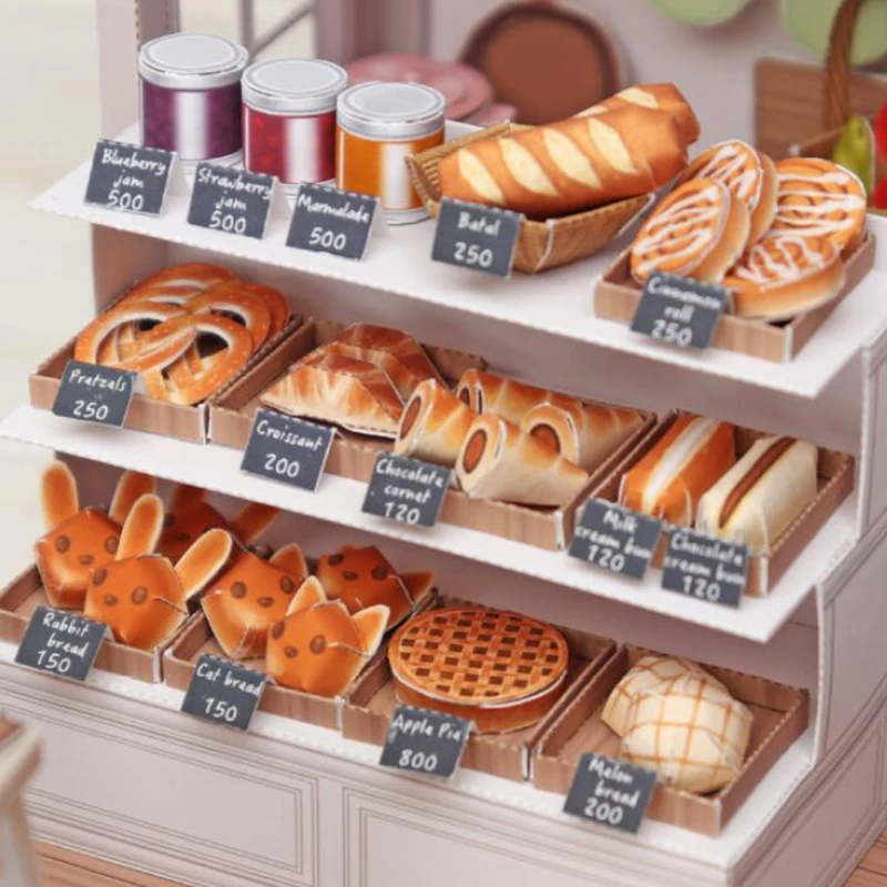 Amabro Miniatuur eten en drinken, 50-delige hars levensmiddelen-speelgoedset 1:12 poppenhuis poppenaccessoires speelgerei mini keuken kleine poppenhuis accessoires voor meisjes jongens eten party