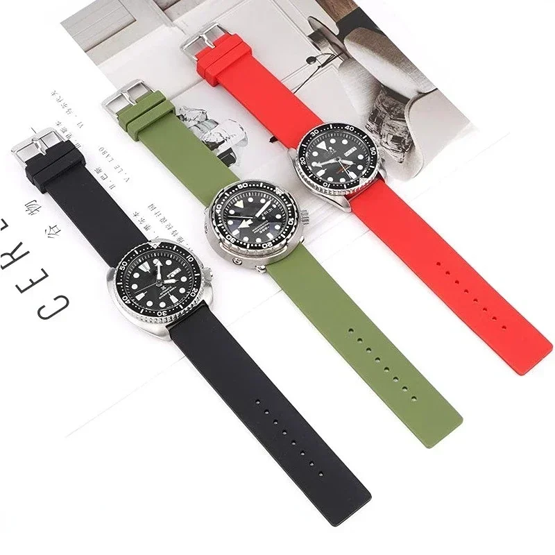 Multicolor Silicone Watch Strap - Soft Rubber Replacement Band