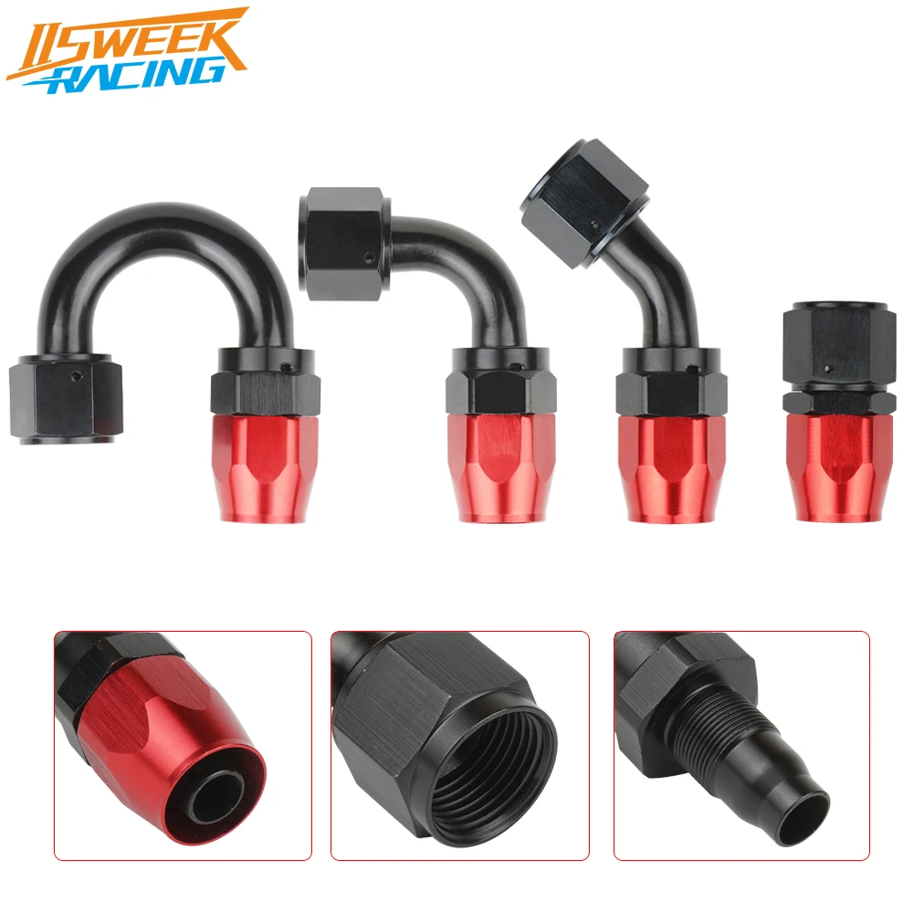 An4/6/8/10/12 Swivel Hose End Fitting Reuseable Fuel Line Adapter Tube