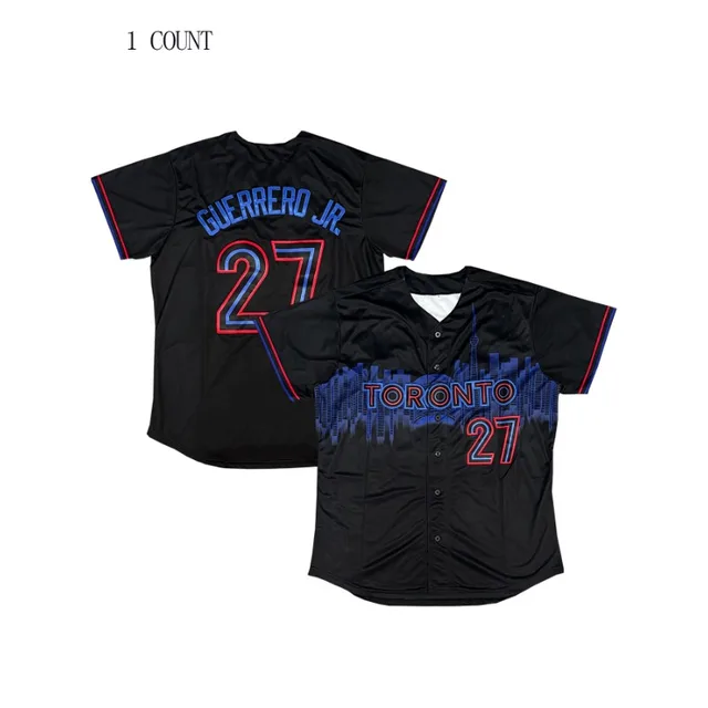 Maillot de Baseball de Toronto pour hommes, Style petit ami, uniformes amples brodés, tenues respirantes, chemises de sport décontractées à manches courtes 1