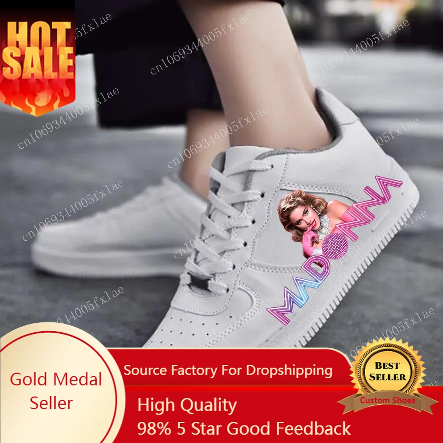 

Madonna AF Basketball Mens Womens Sports Running High Quality Flats Force Sneakers Lace Up Mesh Customized Made Shoe White