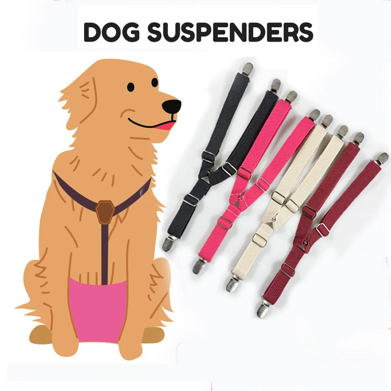 

3 Sizes Dog Diaper Keeper Suspender Dog Physiological Pants Strap Clip Dog Anti-drop Strap Cute Adjustable Pet Supplies