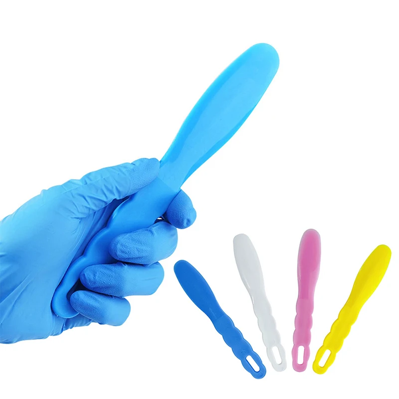 

1Pc Blue Dental Plaster Mixing Knife Plastics Materials Adjust The Knife Spatula Mixing Knife with Hand Pattern