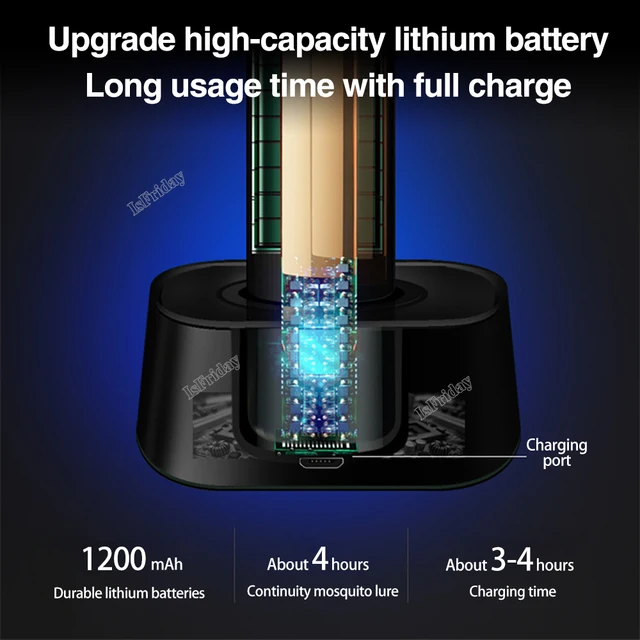 1200Mah Electric Mosquito Swatter Led Újratölthető Légybogár Zapper Gyilkos Csapda Rovar Ütő Kártevőirtó Termék - Image 3