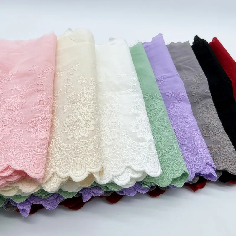 Cotton Fabric Lace Trim 22Cm Colorful Hollow Cotton Lace Ribbon Cloth Sewing Quilting Fabric Patchwork Needlework Home Supplies DIY Handmade Accessories