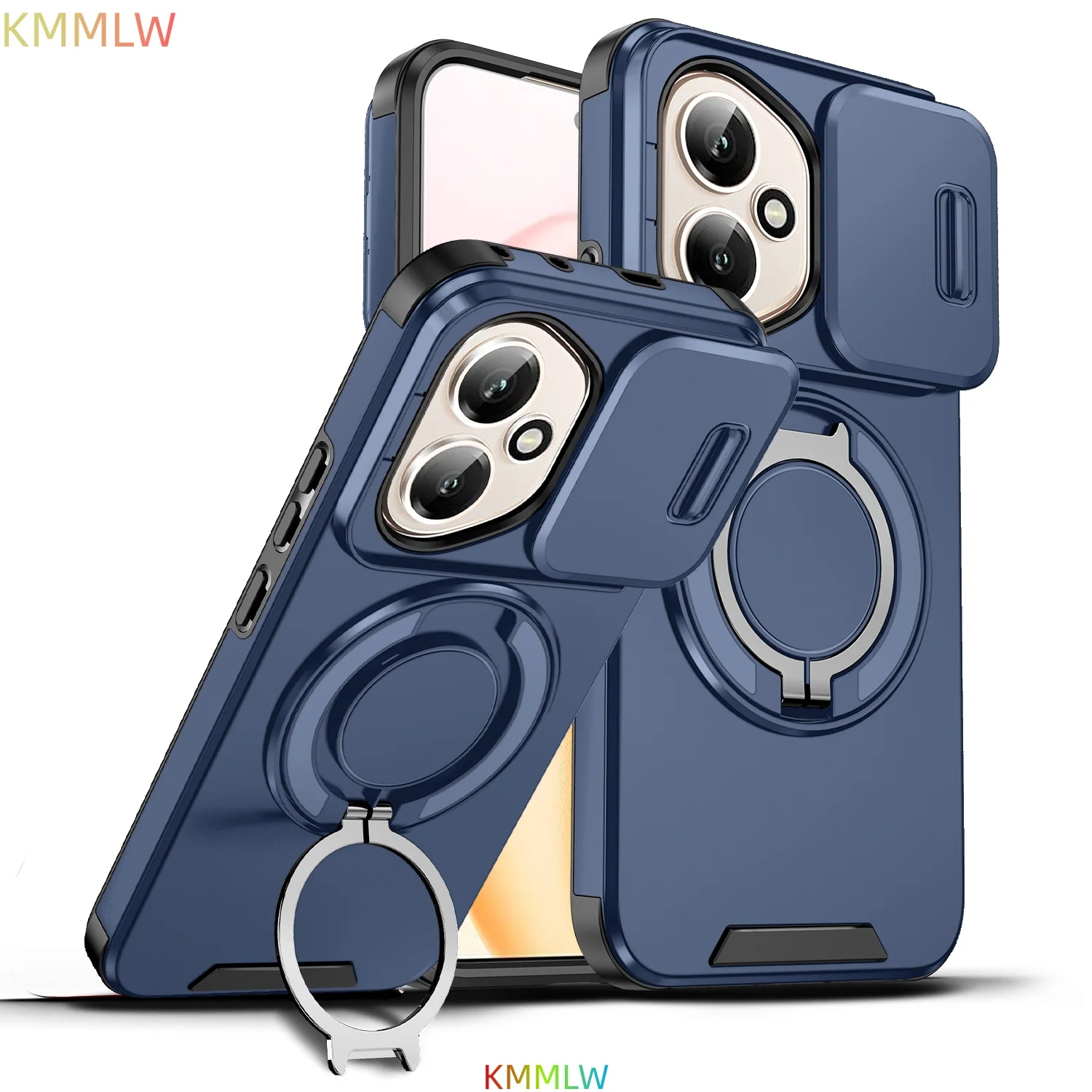 Enhanced Magnetic Stand Phone Case with Slide Camera Protection - Compatible with Honor 400 Lite/Pro