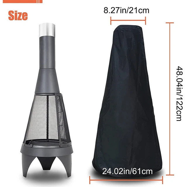 Kültéri Kemence Vízálló Burkolat Kerti Kémény Tűz Pit Védőszállítások Otthoni Kályha Fűtőkészülék Esőálló Oxfordi Ruhadarab - Image 3