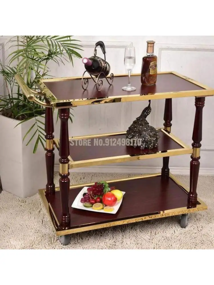 Dining Cart Wine Cart Restaurant Hotel Hand Push Dining Trolley Tea KTV Snacks Dim Sum Commercial