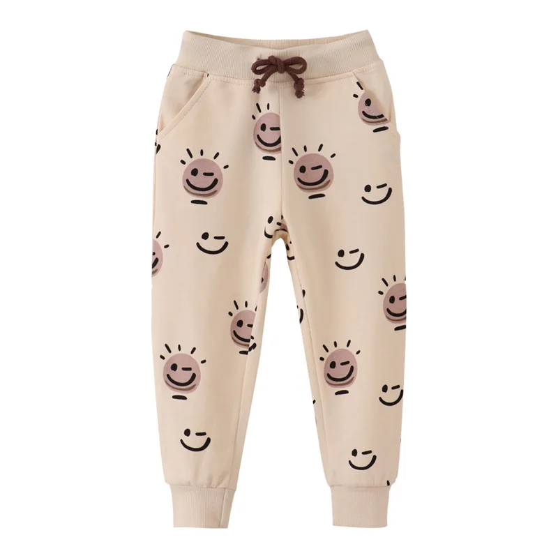 Jumping Meters 2-7T Boys Girls Sweatpants Floral Drawstring Toddler Kids Trousers Full Length Pants Baby Autumn Spring Pant girls pants,boys pants,kids pants,girls trousers