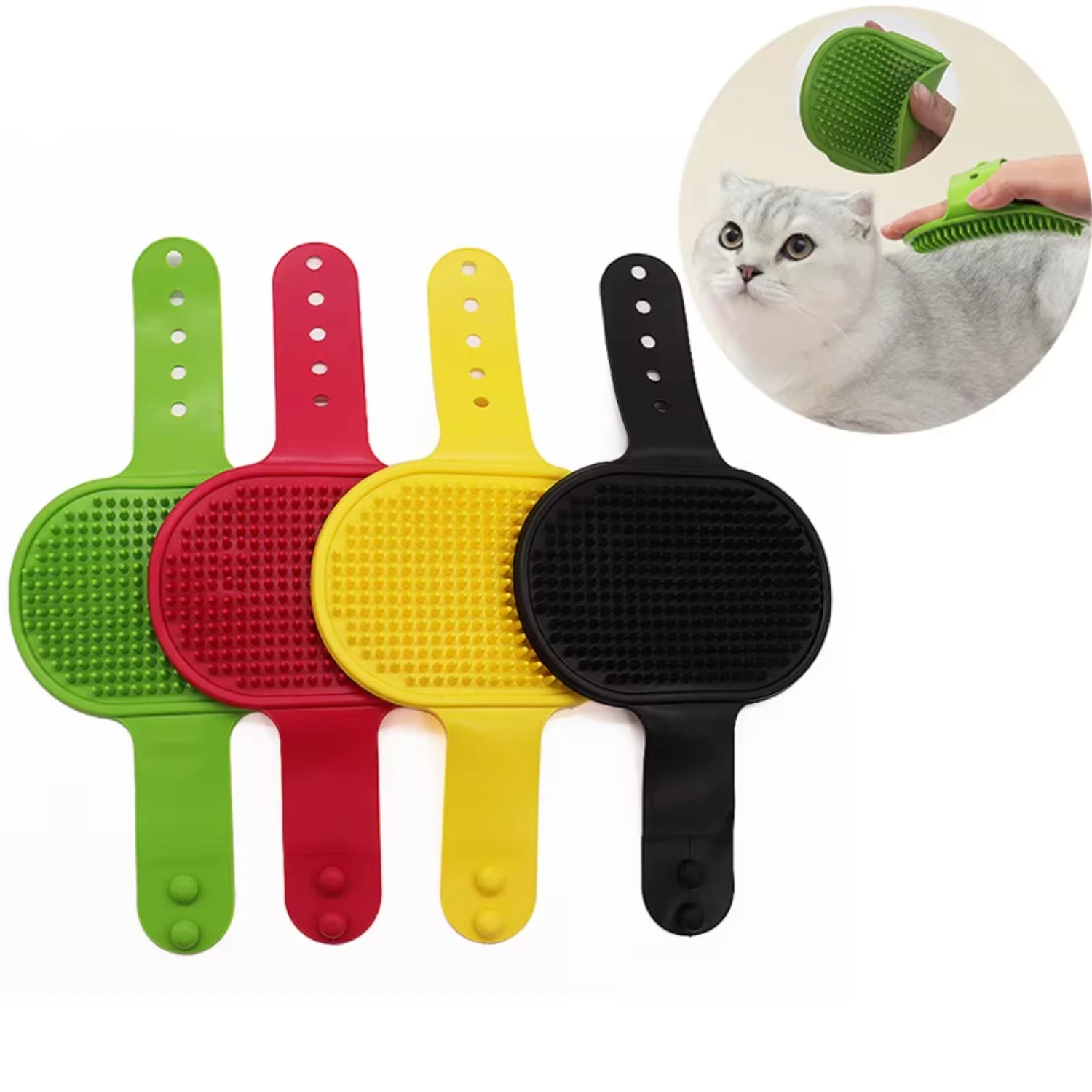 Cats Pet Dog Cat Bath Rubber Comb Hair And Pet Massage Brush Shampoo Dispenser Soft Brush Rubber Bristle For Dogs