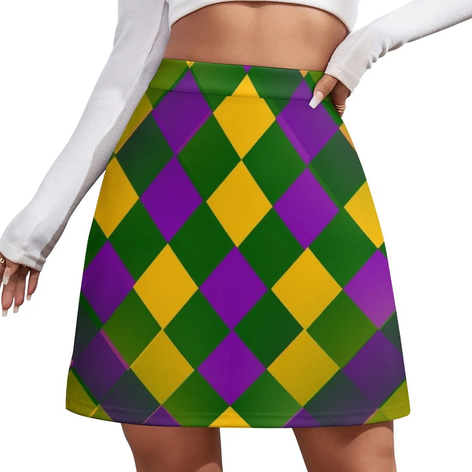 

Harlequin Mardi Gras Mini Skirt Summer skirt Women skirt luxury women's