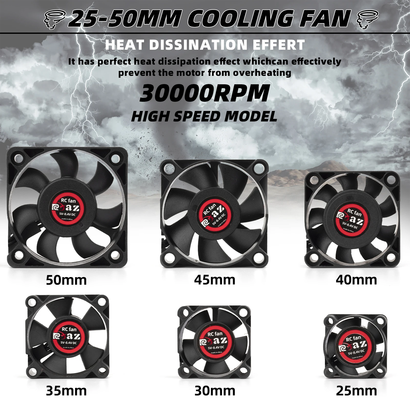 Vue de côté montrant l'épaisseur et le câblage du ventilateur brushless.