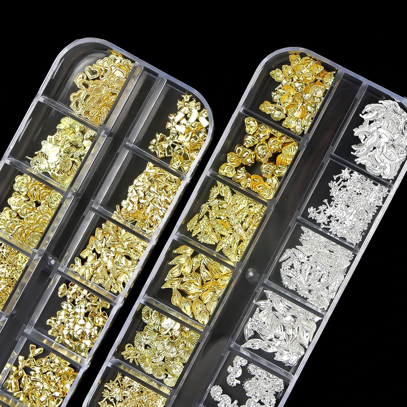 Kit de berloques de metal para unhas 3d coroa coração e laço_voghion.com