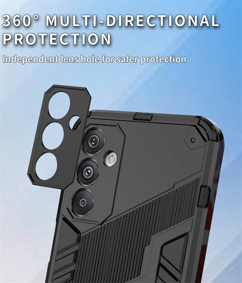 Magnetic Armor Shockproof Phone Case with Stand and Protective Back Cover