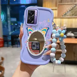 3 - Piece Cartoon Butterfly Phone Accessory Set: Case, Lanyard & Stand for OnePlus Nord N30 SE (PURPLE)