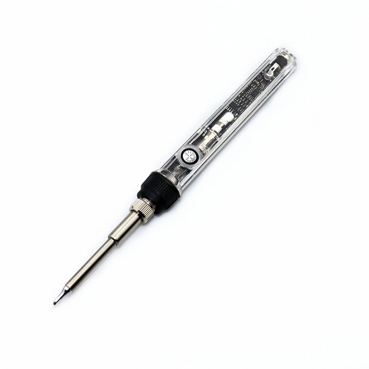 Electric Soldering Iron DC24V 72W T12 Mini adjustable temperature NO-digital display Transparent plastic shell handle