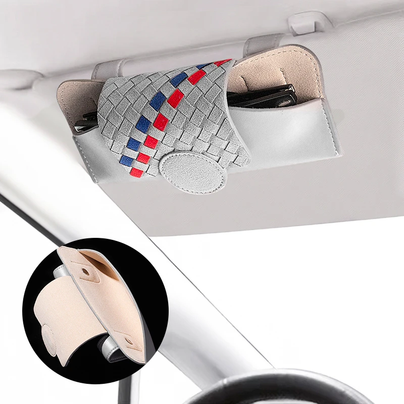 Car Suede Leather Glasses Box Sunglasses Holder For KIA Seltos Sportage
